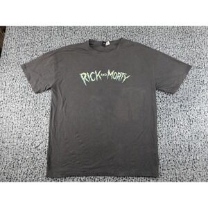 Romwe Rick‎ and Morty T-Shirt Mens L Gray Good Graphic Adult Swim Space Cruiser